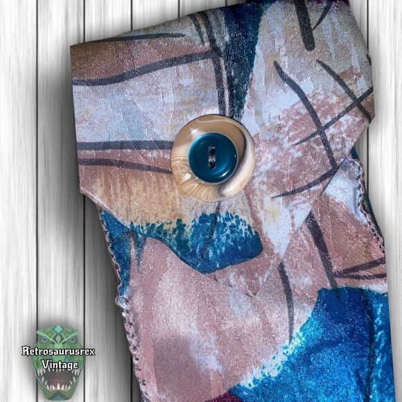 VINTAGE Mens Retro Neck Tie Crossbody Bag, Upcycled Repurposed Shoulder Mini Pur - Picture 5 of 9